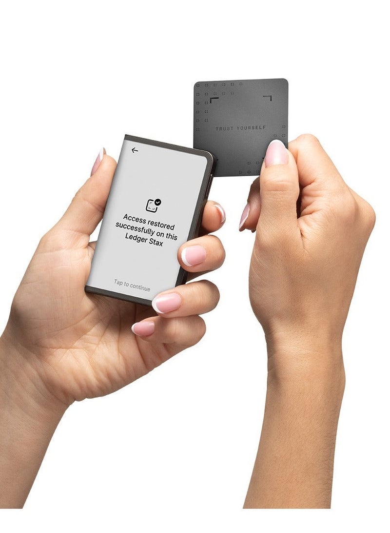 Ledger Stax™ Hardware Wallet with Recovery Key – 3.7″ Curved E Ink Touchscreen, Bluetooth, Wireless Charging, USB-C, iOS & Android